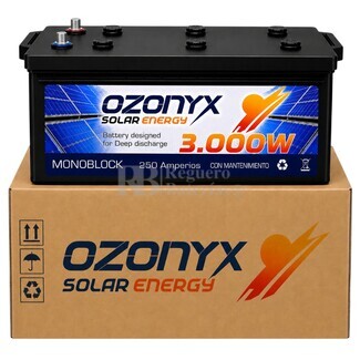 Bater�a Solar 250 Amperios 12 Voltios | Con Mantenimiento Ozonyx OZX250.A